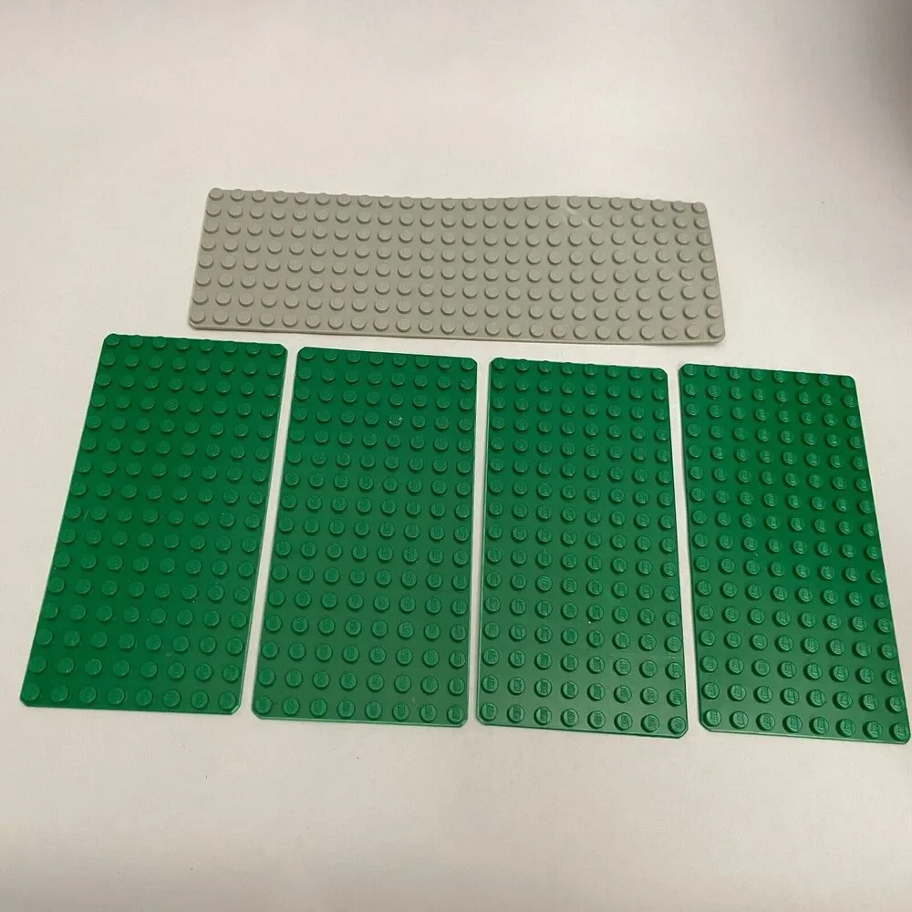 Vintage Lego Green Gray Plates Replacement Parts Pieces Lot‎ of 5